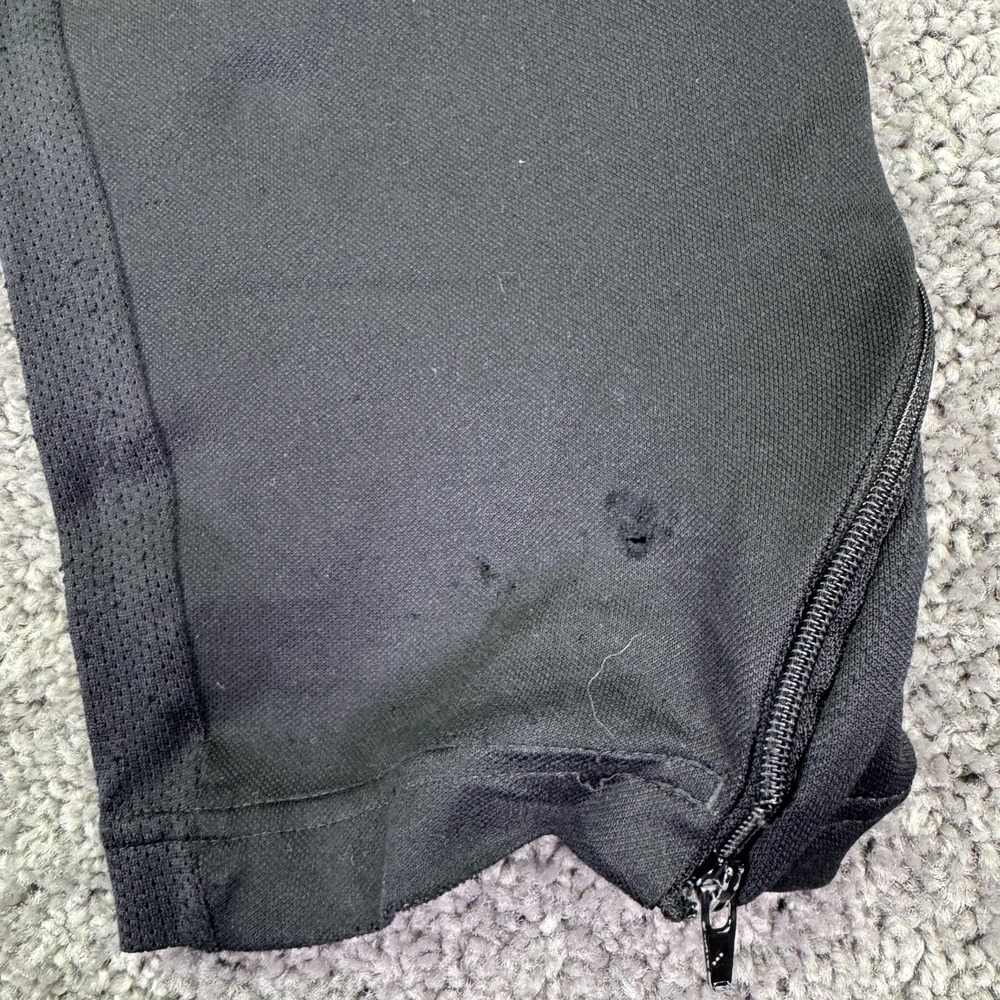 Adidas Track Pants Mens Medium Black Knit Elastic Waist Zip Hem 3 Stripe Logo - Picture 13 of 15